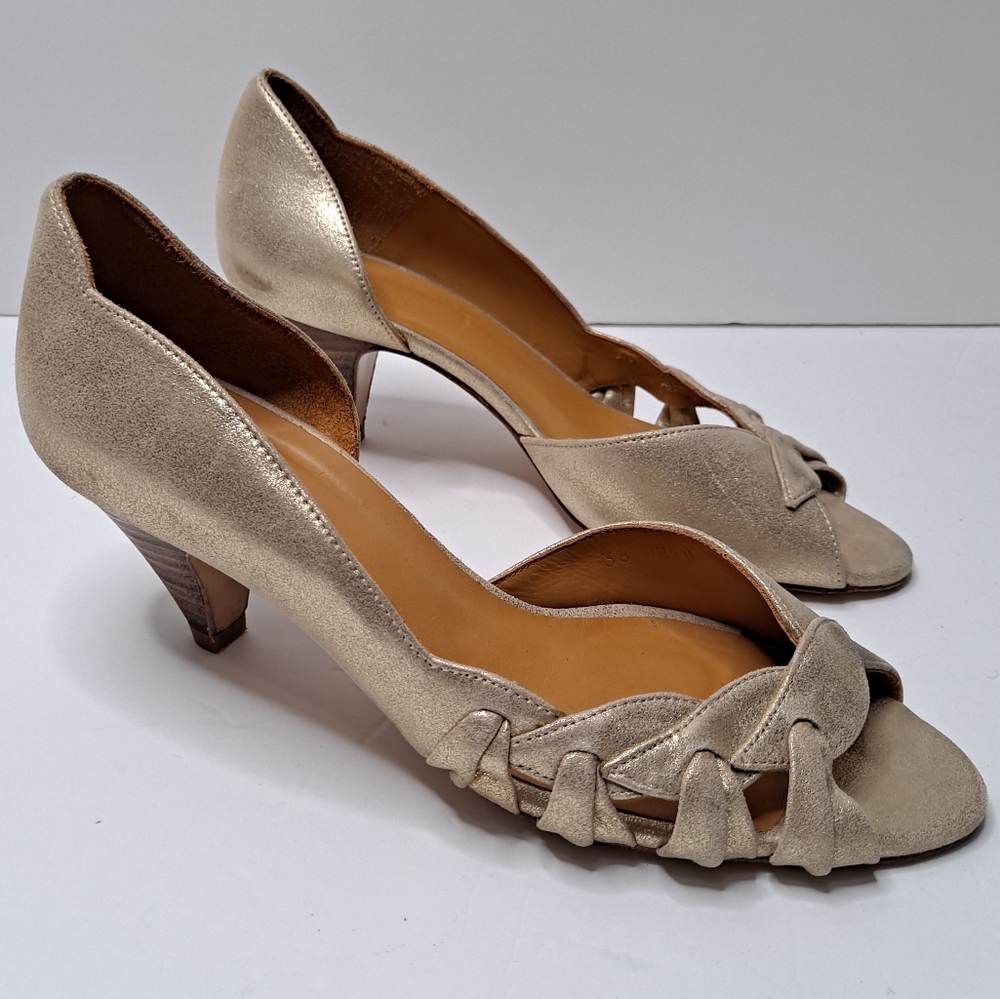 Rare Sezane Kitten Heel Peep-Toe Heels - Picture 10 of 13